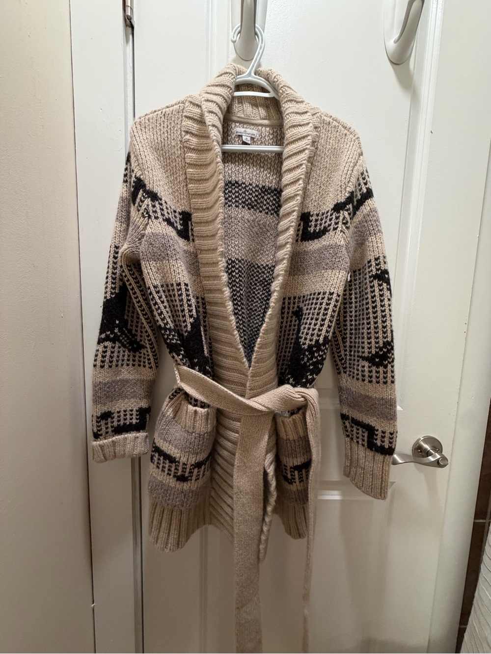 L.L.Bean Signature 80% Lambswool Duck Fair Isle Cardigan Sweater M